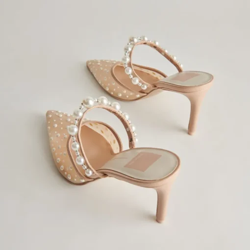 KATIK PEARL HEELS BLUSH MESH