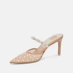 KATIK PEARL HEELS BLUSH MESH