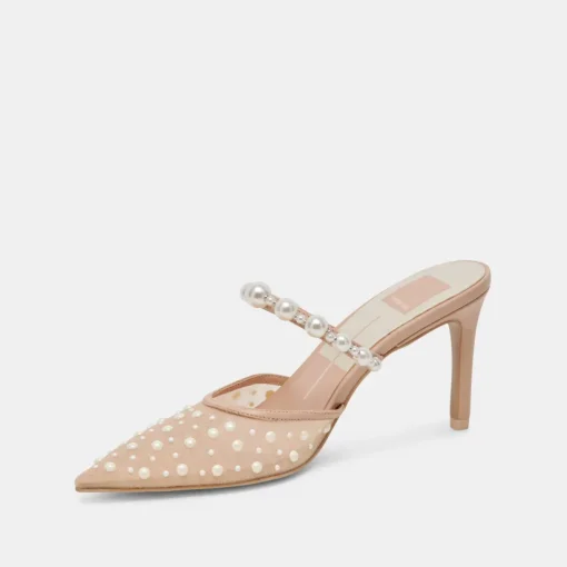 KATIK PEARL HEELS BLUSH MESH