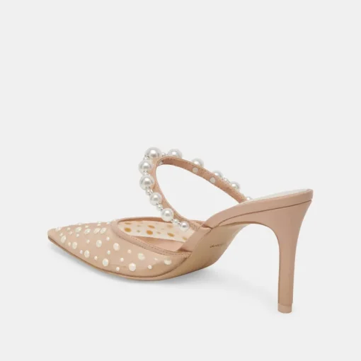 KATIK PEARL HEELS BLUSH MESH