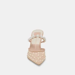 KATIK PEARL HEELS BLUSH MESH