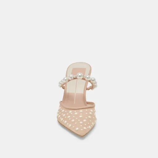 KATIK PEARL HEELS BLUSH MESH