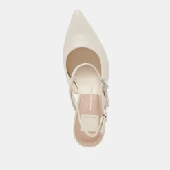 KELLEN HEELS IVORY LEATHER