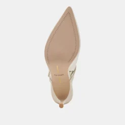 KELLEN HEELS IVORY LEATHER