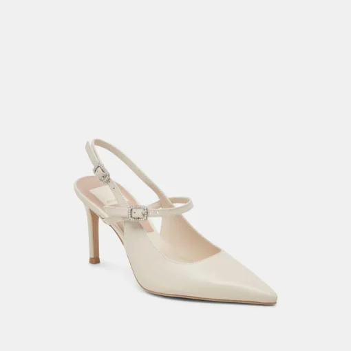 KELLEN HEELS IVORY LEATHER