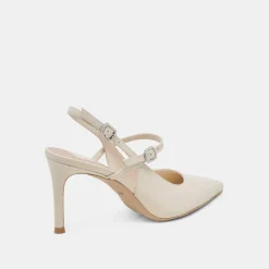 KELLEN HEELS IVORY LEATHER