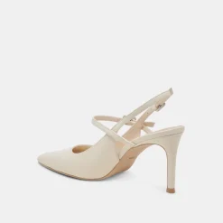 KELLEN HEELS IVORY LEATHER