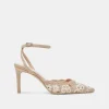 KENEDY HEELS TAUPE MULTI CROCHET