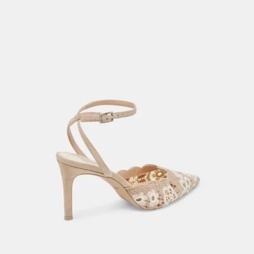KENEDY HEELS TAUPE MULTI CROCHET