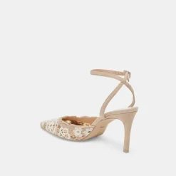 KENEDY HEELS TAUPE MULTI CROCHET