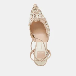KENEDY HEELS TAUPE MULTI CROCHET