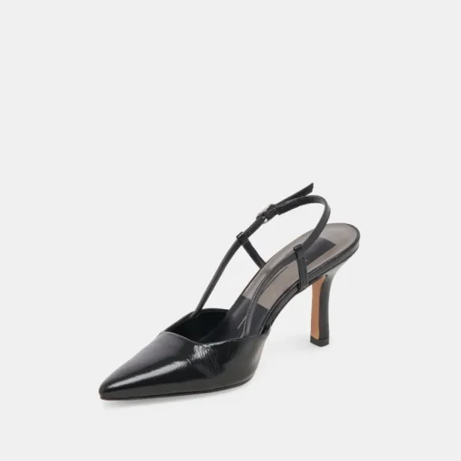 KIM HEELS MIDNIGHT CRINKLE PATENT