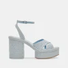 LAISHA HEELS LIGHT BLUE FLORAL EYELET