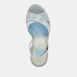 LAISHA HEELS LIGHT BLUE FLORAL EYELET