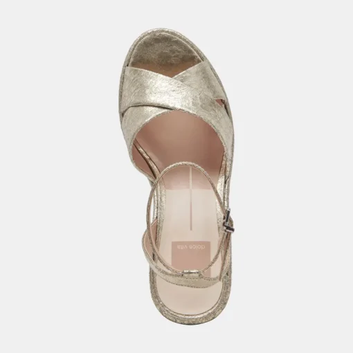 LAISHA HEELS PLATINUM DISTRESSED LEATHER