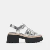 LATICE SANDALS SILVER DISTRESSED LEATHER
