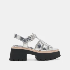 LATICE SANDALS SILVER DISTRESSED LEATHER