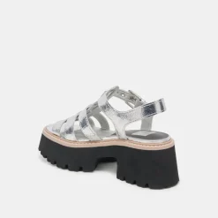 LATICE SANDALS SILVER DISTRESSED LEATHER