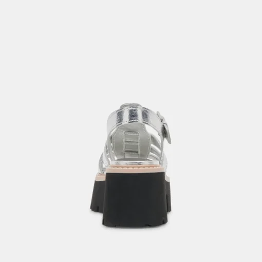 LATICE SANDALS SILVER DISTRESSED LEATHER