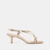 LAURY HEELS CHAMPAGNE EMBOSSED LEATHER