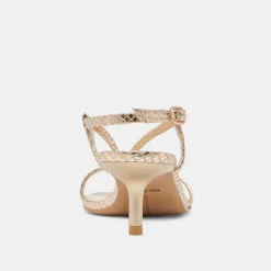 LAURY HEELS CHAMPAGNE EMBOSSED LEATHER