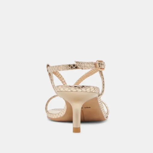 LAURY HEELS CHAMPAGNE EMBOSSED LEATHER