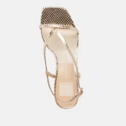 LAURY HEELS CHAMPAGNE EMBOSSED LEATHER