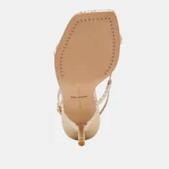LAURY HEELS CHAMPAGNE EMBOSSED LEATHER