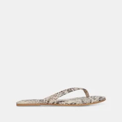 LAYNEY SANDALS BLACK WHITE EMBOSSED SNAKE