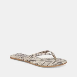 LAYNEY SANDALS BLACK WHITE EMBOSSED SNAKE