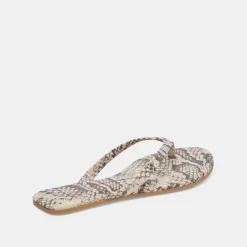 LAYNEY SANDALS BLACK WHITE EMBOSSED SNAKE
