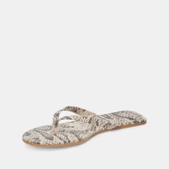 LAYNEY SANDALS BLACK WHITE EMBOSSED SNAKE
