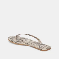 LAYNEY SANDALS BLACK WHITE EMBOSSED SNAKE