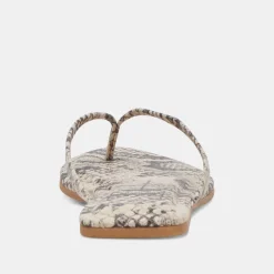 LAYNEY SANDALS BLACK WHITE EMBOSSED SNAKE