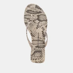 LAYNEY SANDALS BLACK WHITE EMBOSSED SNAKE