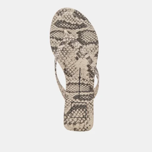 LAYNEY SANDALS BLACK WHITE EMBOSSED SNAKE
