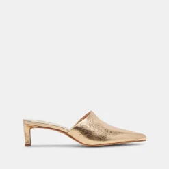 LEXY HEELS GOLD DISTRESSED LEATHER