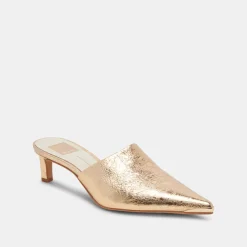 LEXY HEELS GOLD DISTRESSED LEATHER