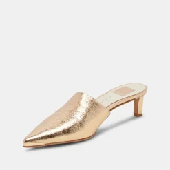 LEXY HEELS GOLD DISTRESSED LEATHER