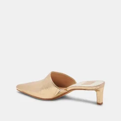 LEXY HEELS GOLD DISTRESSED LEATHER