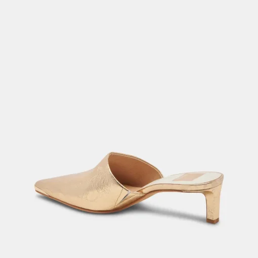 LEXY HEELS GOLD DISTRESSED LEATHER