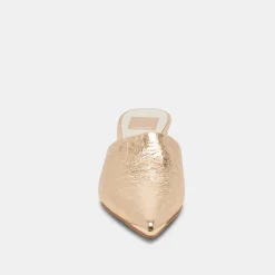 LEXY HEELS GOLD DISTRESSED LEATHER