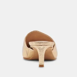 LEXY HEELS GOLD DISTRESSED LEATHER