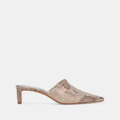 LEXY HEELS SAND SNAKE EMBOSSED