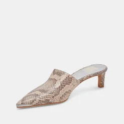 LEXY HEELS SAND SNAKE EMBOSSED
