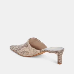 LEXY HEELS SAND SNAKE EMBOSSED