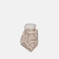 LEXY HEELS SAND SNAKE EMBOSSED