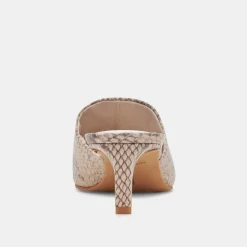 LEXY HEELS SAND SNAKE EMBOSSED