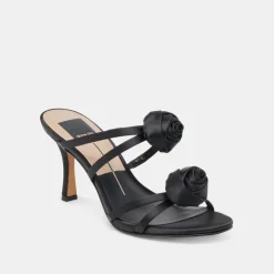 LINZY HEELS ONYX SATIN