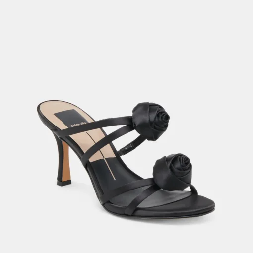 LINZY HEELS ONYX SATIN